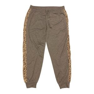 Splendid Gray/Brown Leopard Joggers Pants Soft Lounge Loungewear Pajamas Size XL